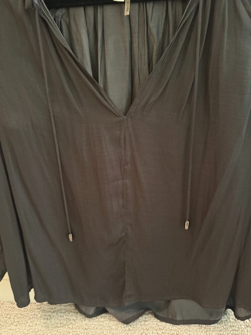 Hashttag Satin Ruffle V Neck Top - Picture 3 of 6